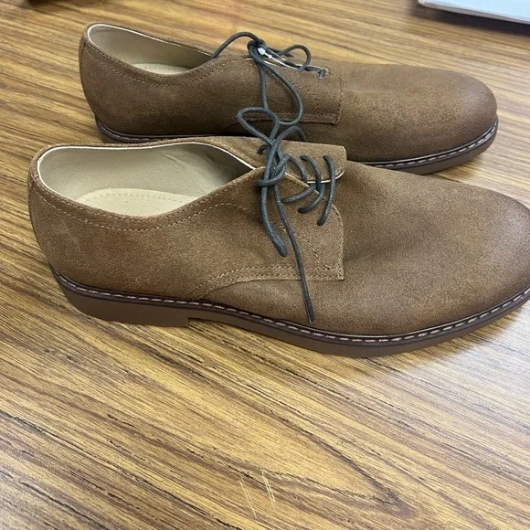 Banana Republic Espresso Suede Business Casual Derby Oxford Style Leather Shoes